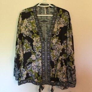 NWT Free People ZIP Deep V Neck Top